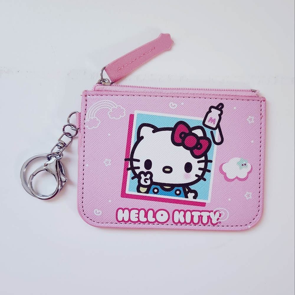 Hello Kitty with Peace Sign Keychain Wallet